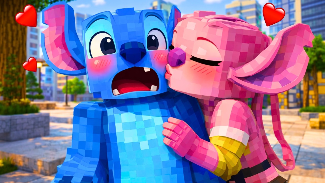 STITCH BEIJOU A STITCH ROSA PELA PRIMEIRA VEZ 💙💖 | Minecraft