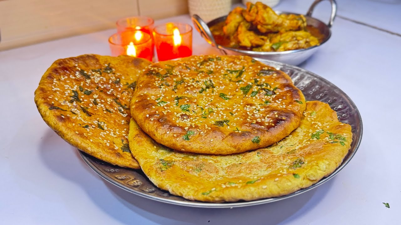 Homemade Tawa Naan | Easy Naan Recipe Without Oven | with Chicken Karahi  