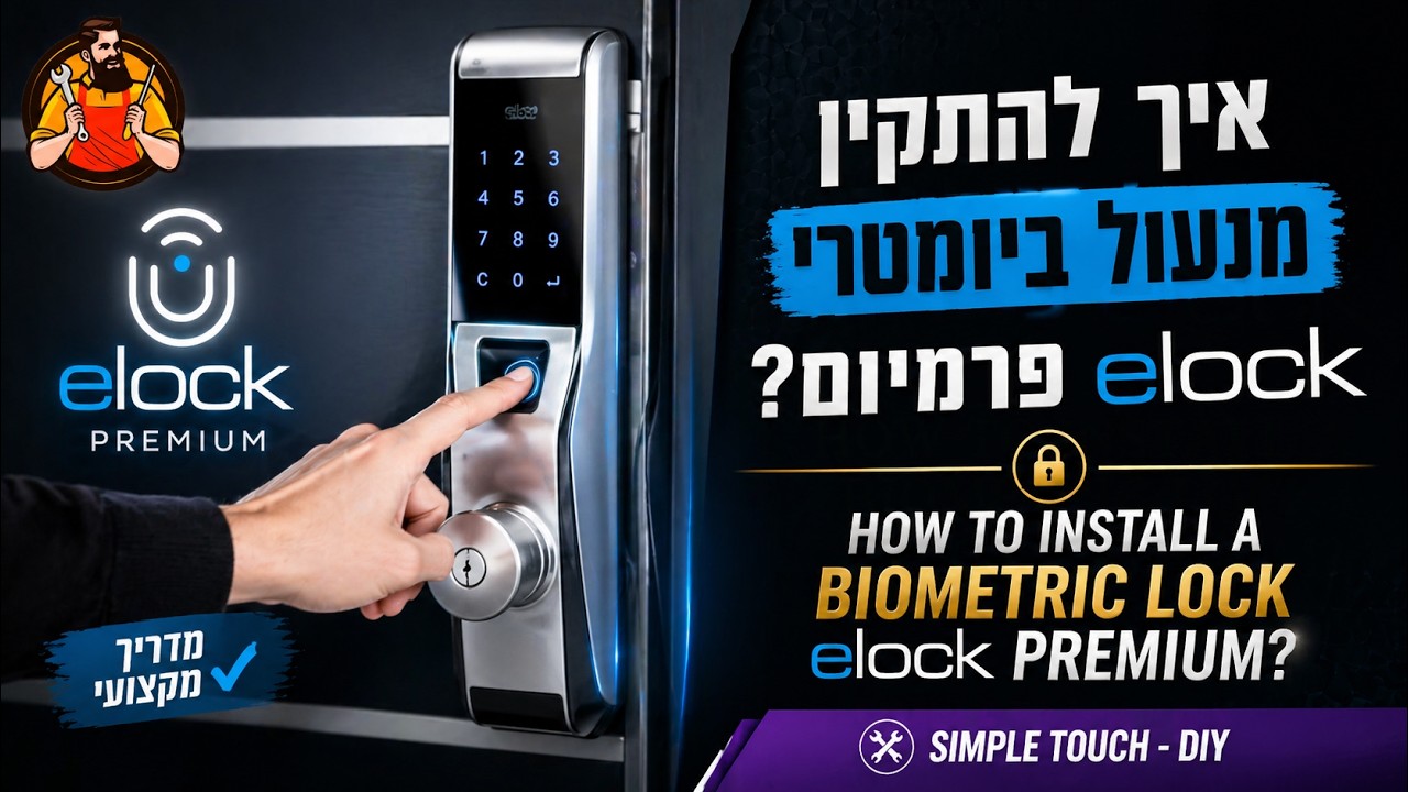 התקנת אילוק פרמיום | elock premium installing | מנעול ביומטרי טביעת אצבע | עשה זאת בעצמך
