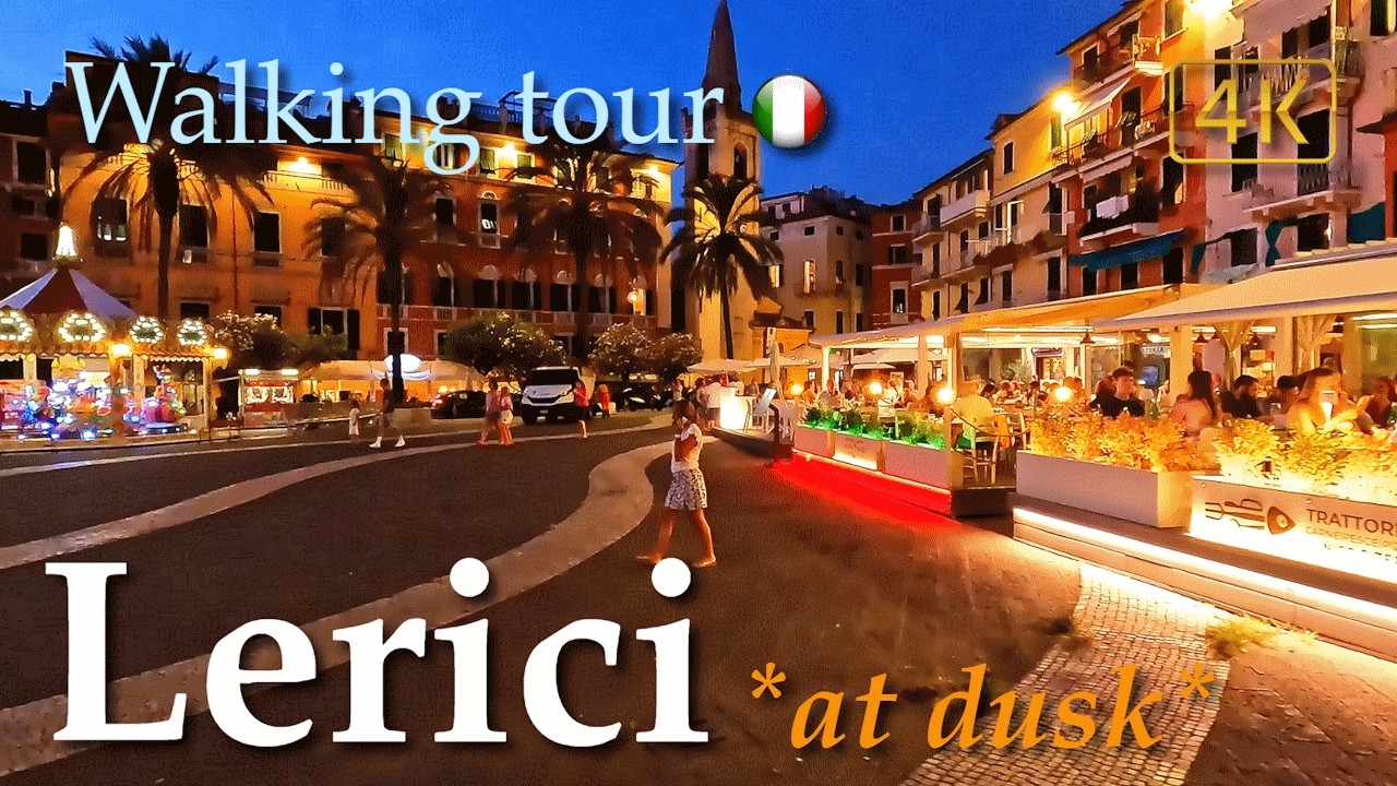 Lerici *by night* (Liguria), Italy【Walking Tour】4K