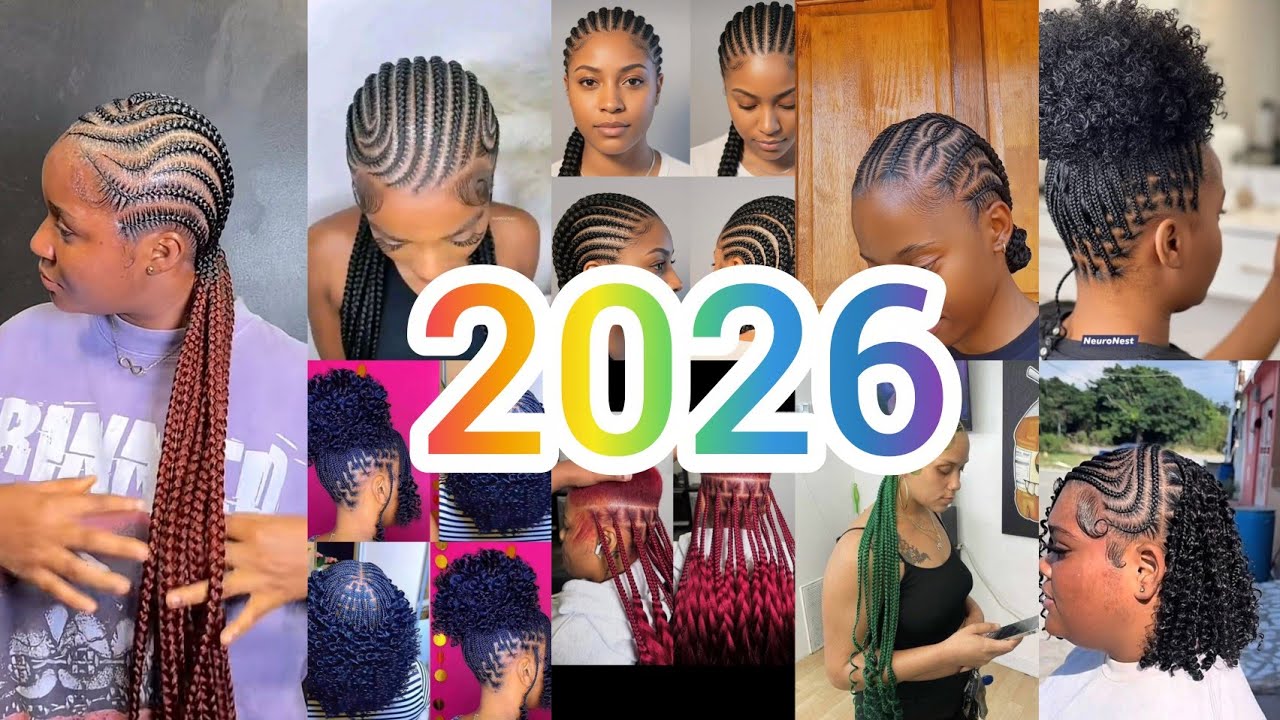 2026 CUTE LATEST CORNROW BRAIDS HAIRSTYLES/GHANA WEAVING HAIRSTYLES/ STITCH BRAIDS HAIRSTYLES #viral