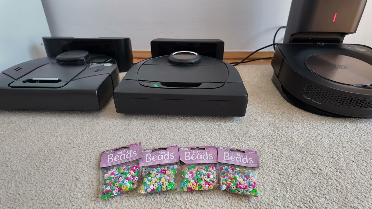Roomba S9 vs Neato Signature vs Neato D5  high power mode with rubber beads (request @Imanipadpro)
