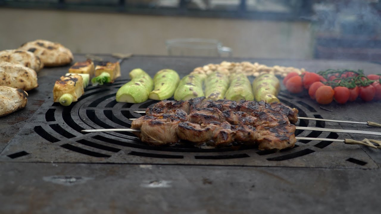 Lammkebab med sjukt god grillad zucchinipesto