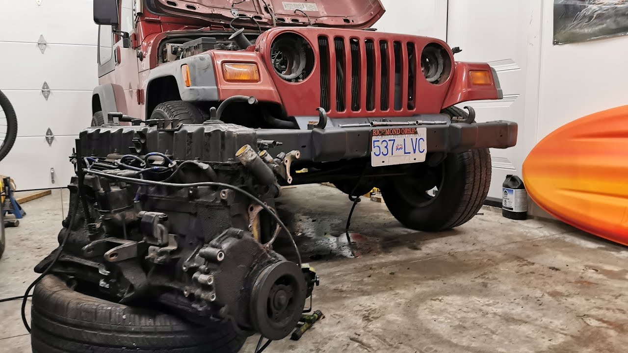 HOW TO REPLACE A ENGINE JEEP WRANGLER TJ 1999