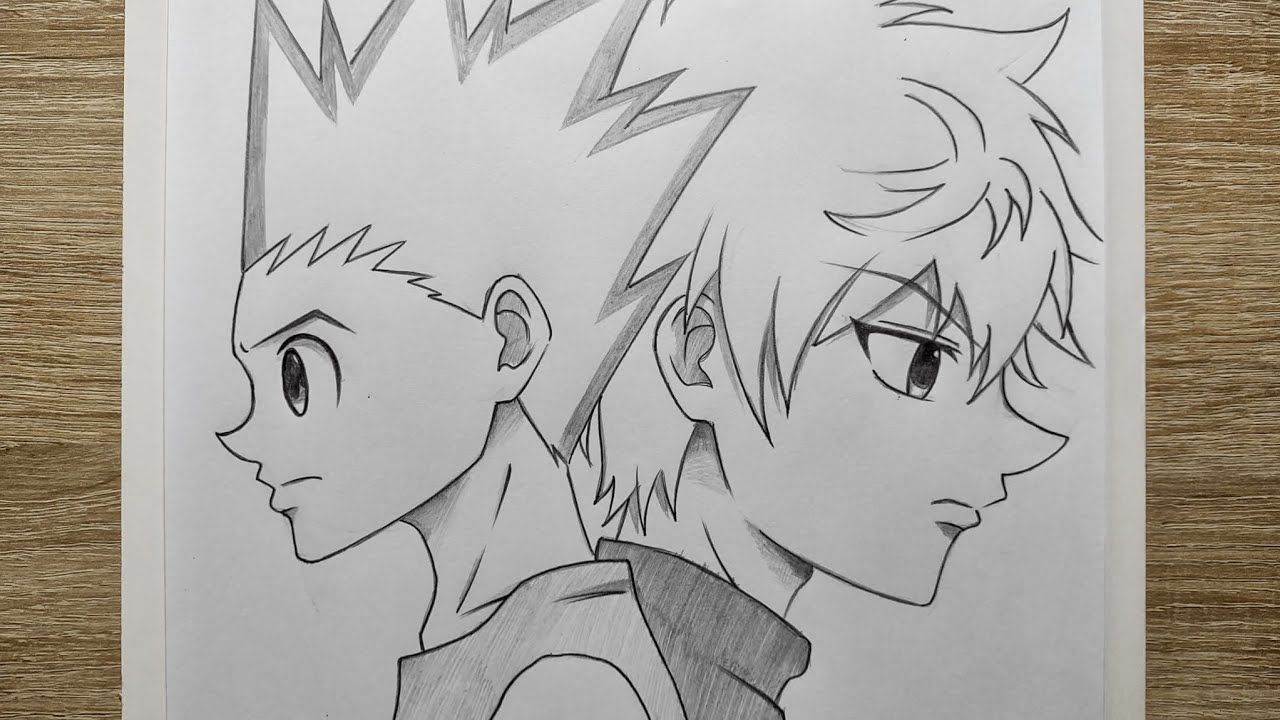 How to draw Gon and Killua step by step easy | Hunter x Hunter