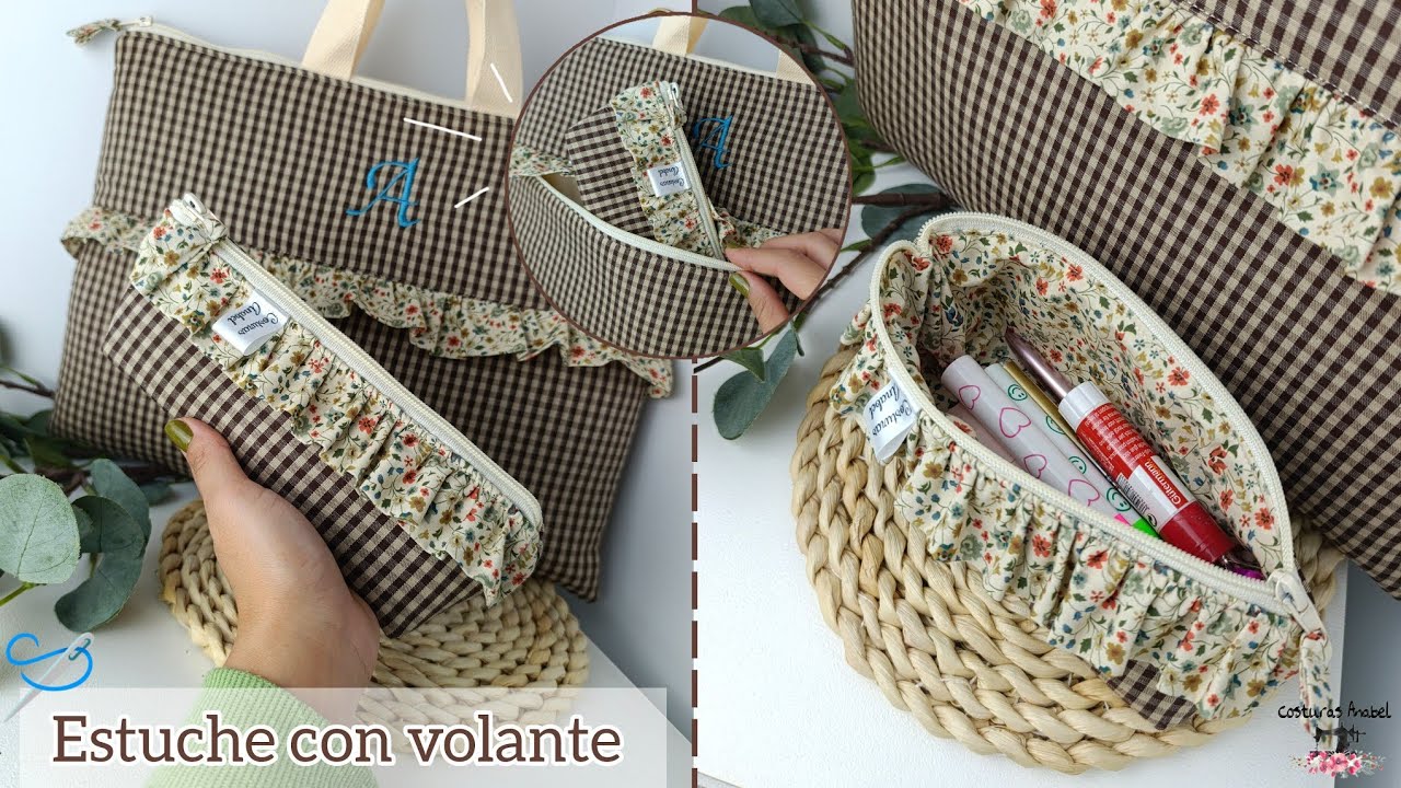 Estuche con volante 🪡| Súper fácil de hacer 😊 #coser #diy #telas 