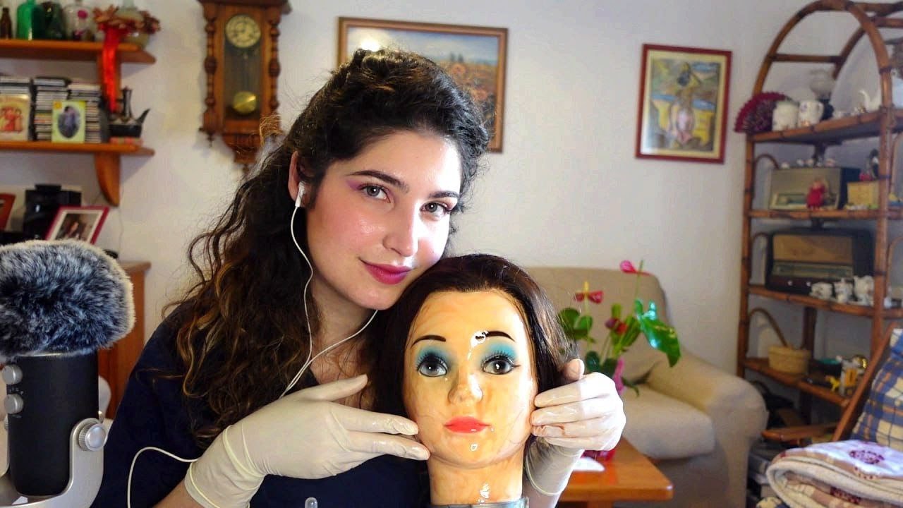 Asmr Medical Facial Treatment roleplay with Steril Gloves (face touching, massage, deep cleaning)