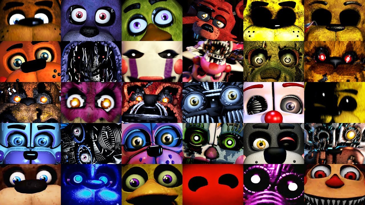 All FNAF Jumpscares in 6 Minutes! (2014-2019) | FNAF 1, 2, 3, 4, SL, PS, UCN, VR