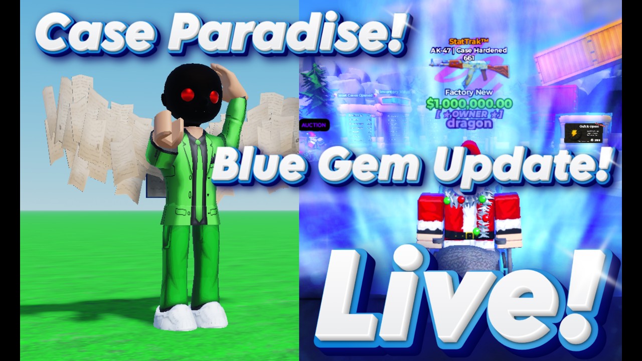 Insane Blue Gem UPDATE ADMIN ABUSE RN! Case Paradise!  (giveaways)