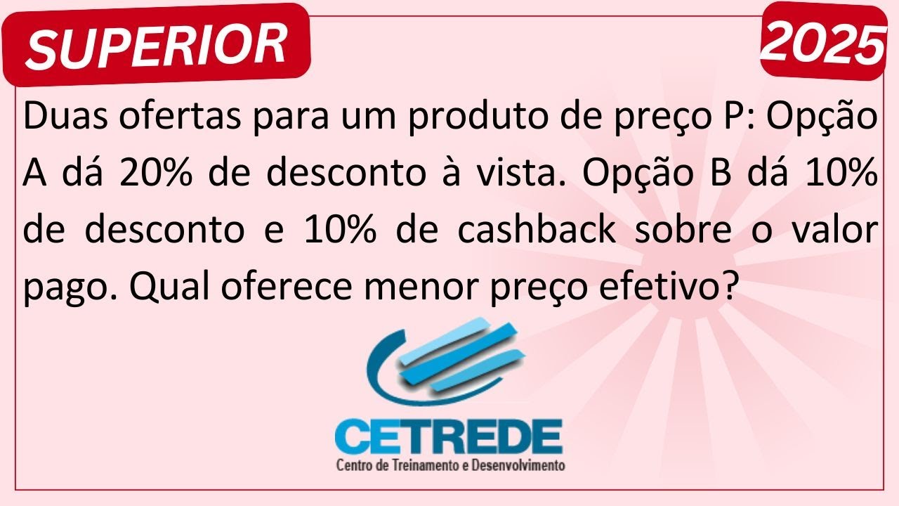 Questão Diferente de PORCENTAGEM na Prova da Banca CETREDE