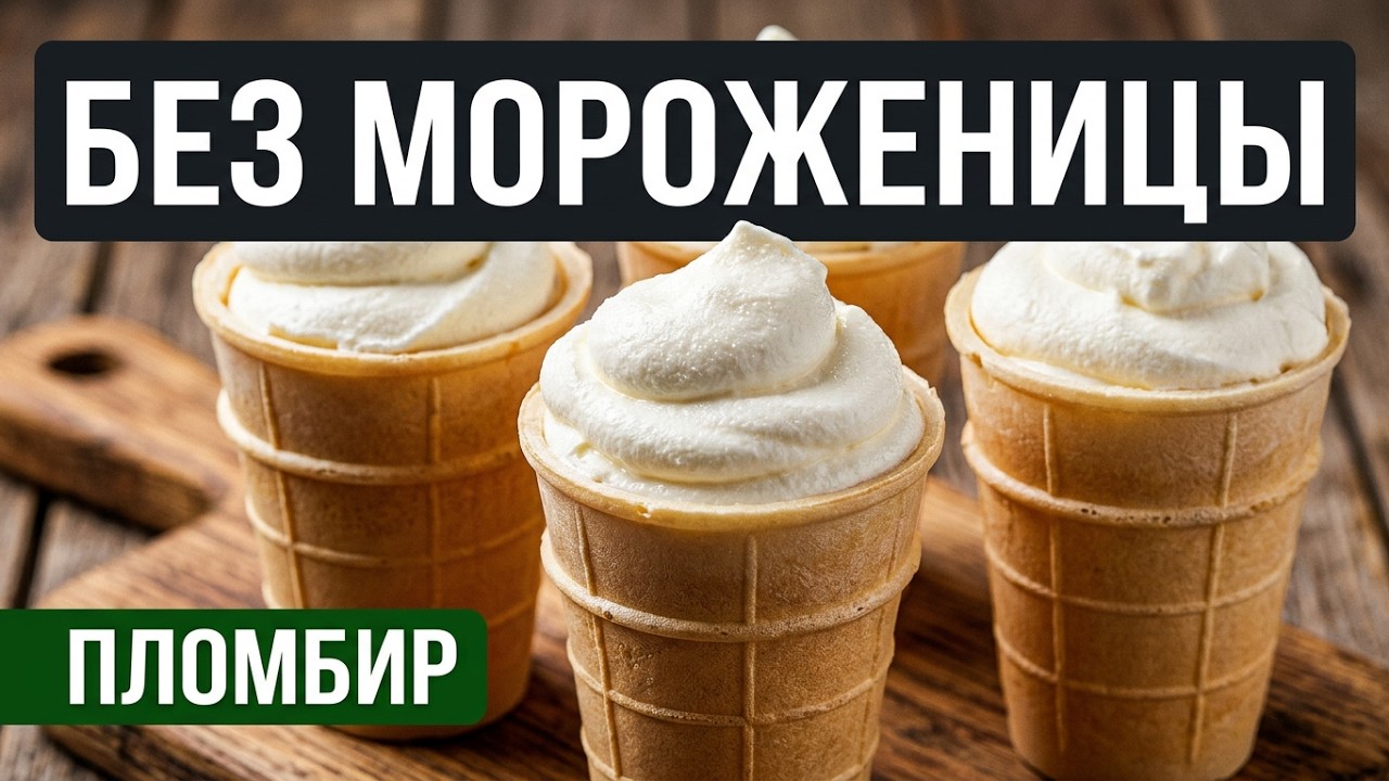 🍦 Всего 2 ингредиента — и у Вас дома готов настоящий пломбир! Без яиц, без мороженицы!