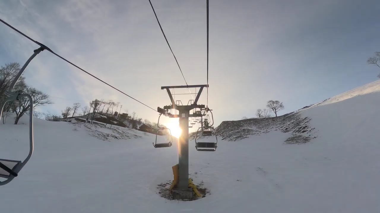 2026.2.14 朝,日の出 画角下向き ほぼほぼ 頭無・カオナシ #グランスノー奥伊吹 #skiing #ski #天狗岩コース#シニアスキー