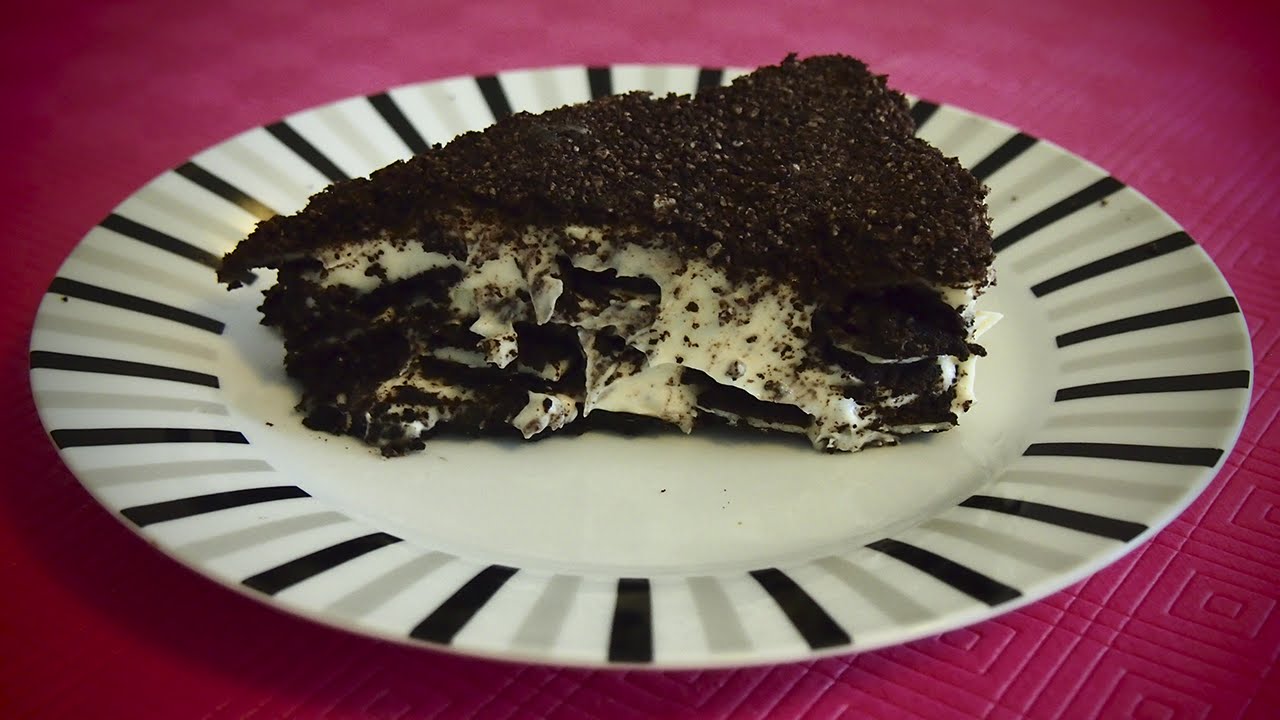 Tarta de galletas Oreo (Sin Horno) | Receta facil