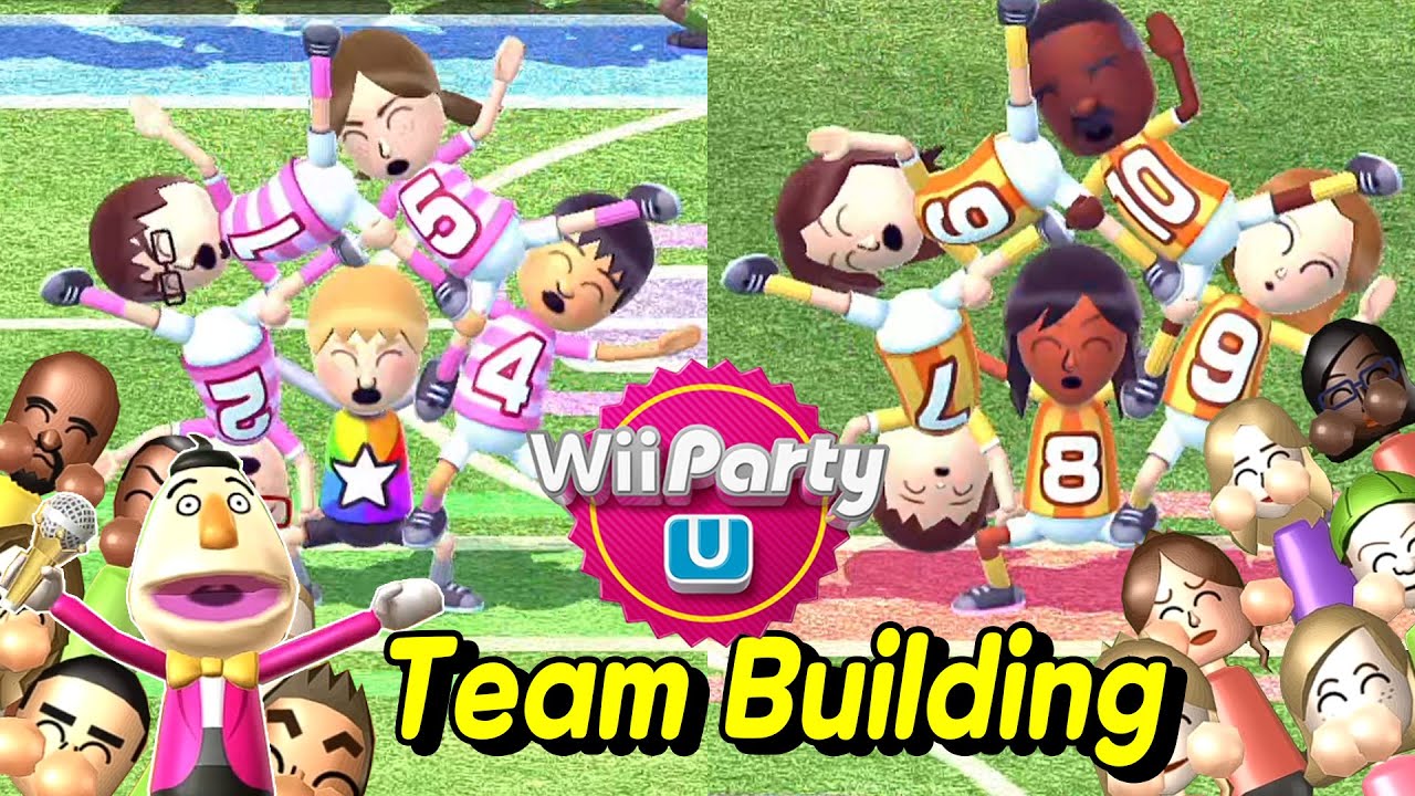 Wii Party U - Team Building 🎵 Cory Vs Laura Vs Ilka Vs Massimo | (Advanced com) AlexGamingTV