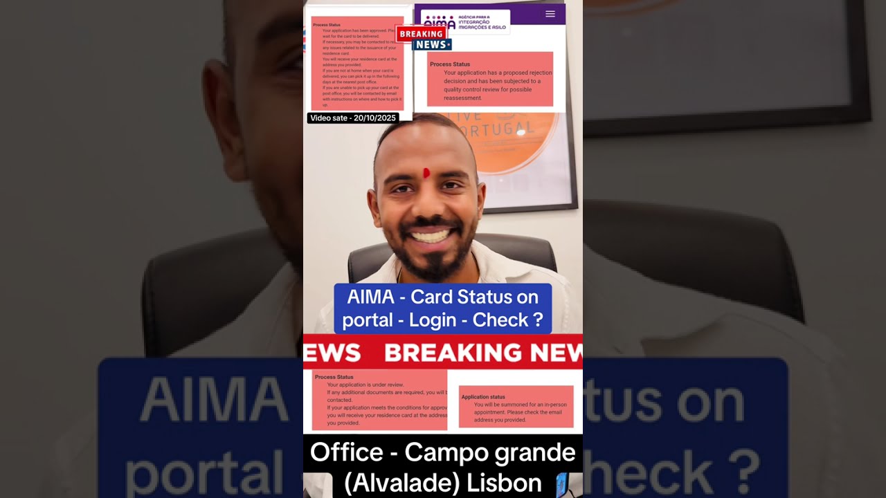 AIMA - Card Status on portal - Login - Check ? &reg;Live Portugal By Harry | Advocate Harry | Portugal