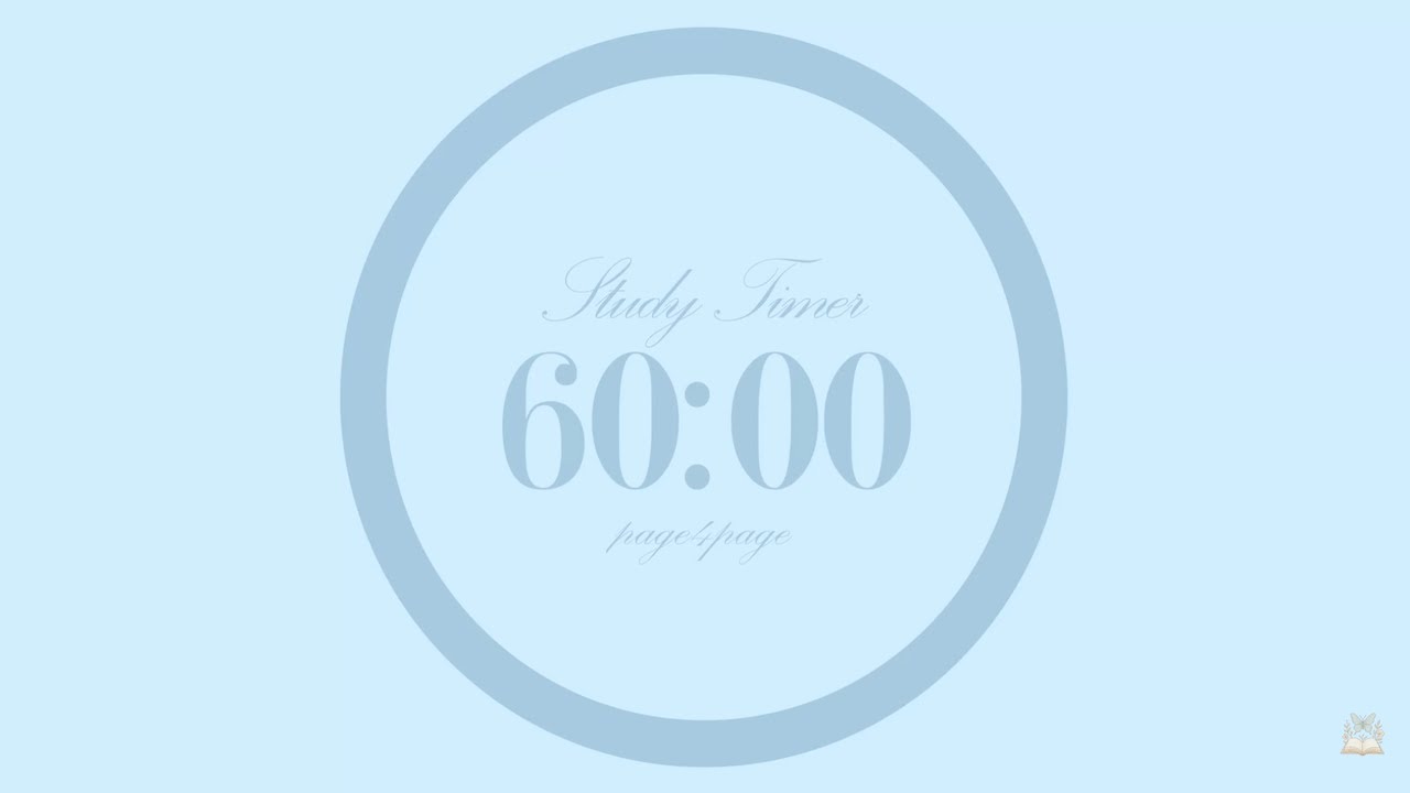 1 Hour Ice Blue Aesthetic Timer ❄️ | Clean Study Timer for Focus & Deep Work