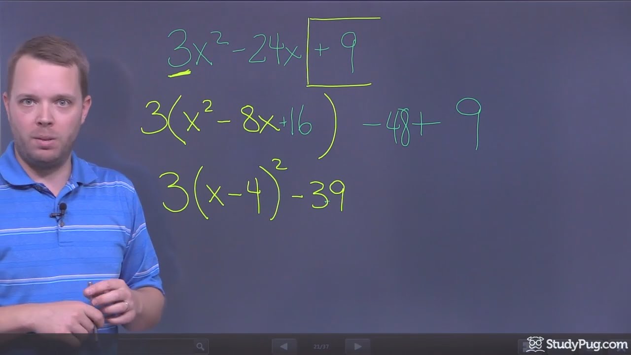 ʕ•ᴥ•ʔ Completing the Square - learn with easy examples