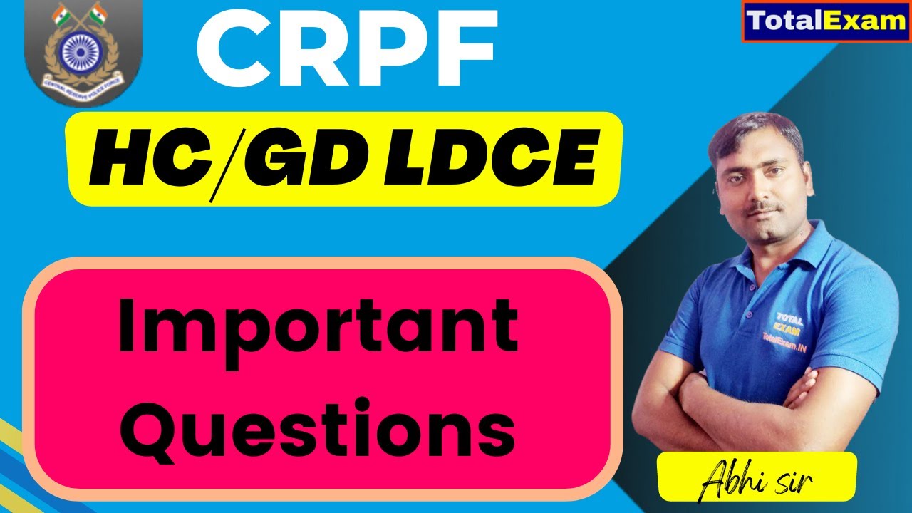 84 CRPF DAY QUESTIONS | IMPORTANT QUESTIONS FOR HC/GD LDCE CRPF |