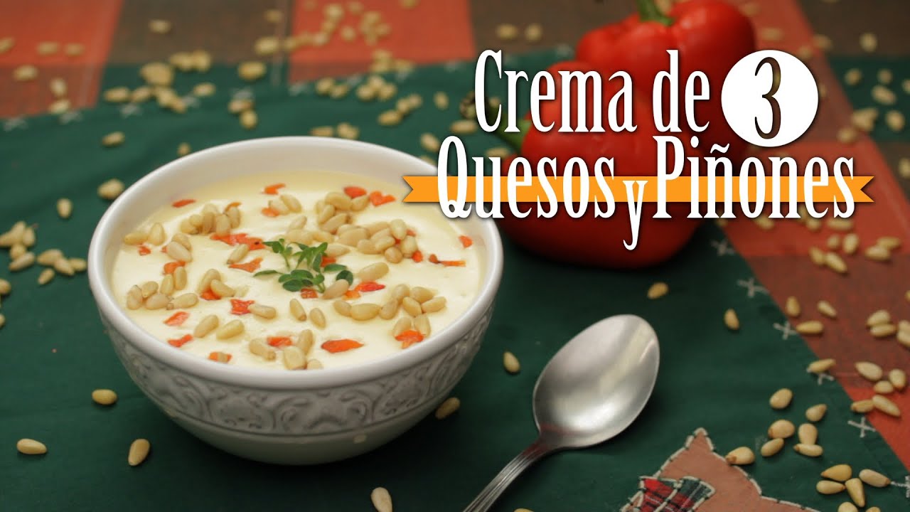 &iquest;C&oacute;mo preparar Crema de 3 Quesos y Pi&ntilde;ones? - Cocina Fresca