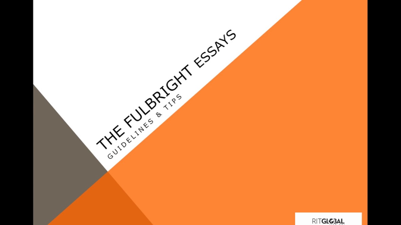 Fulbright Essay Writing - RIT Students