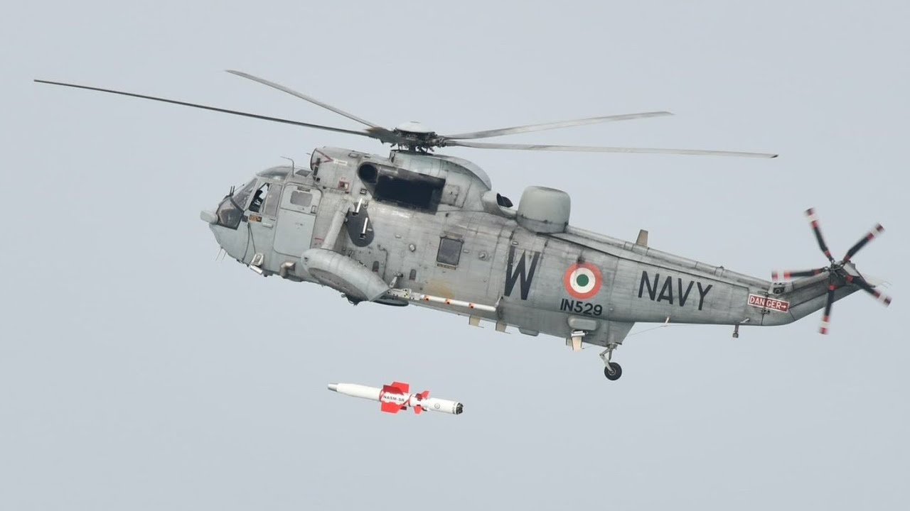 Indian Navy tests Naval Anti-ship missile from SeaKing Helicopter