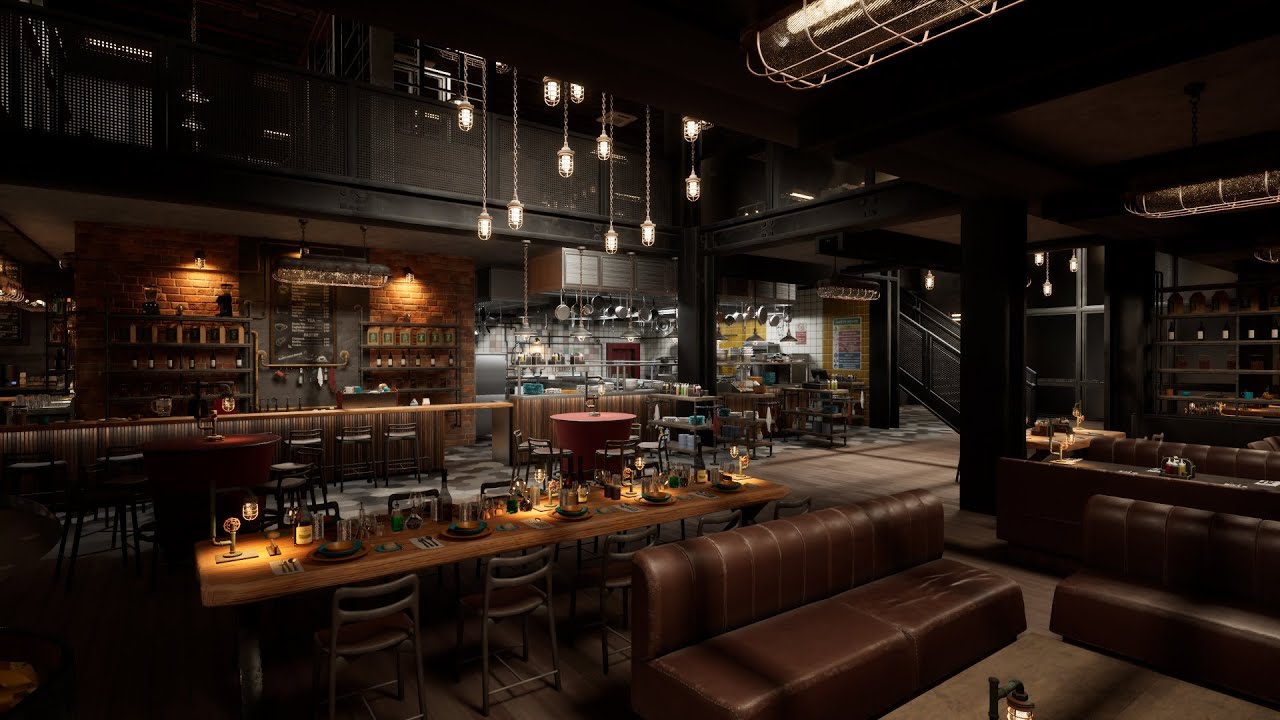 Industrial Brewpub & Restaurant Environment