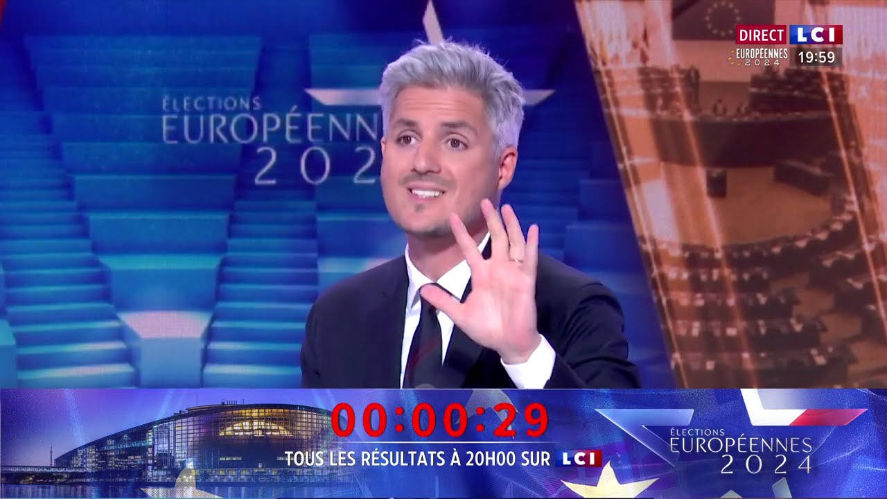LCI | Annonce des résultats des européennes • Amélie Carroüer, Jean-Baptiste Boursier — 9 juin 2024