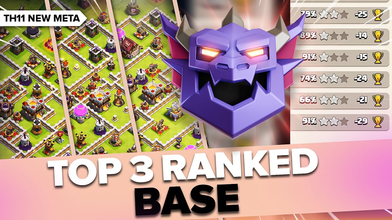 NEW Top 3 TH11 Trophy Bases | Best Anti Meta Ranked Defence Links 💥