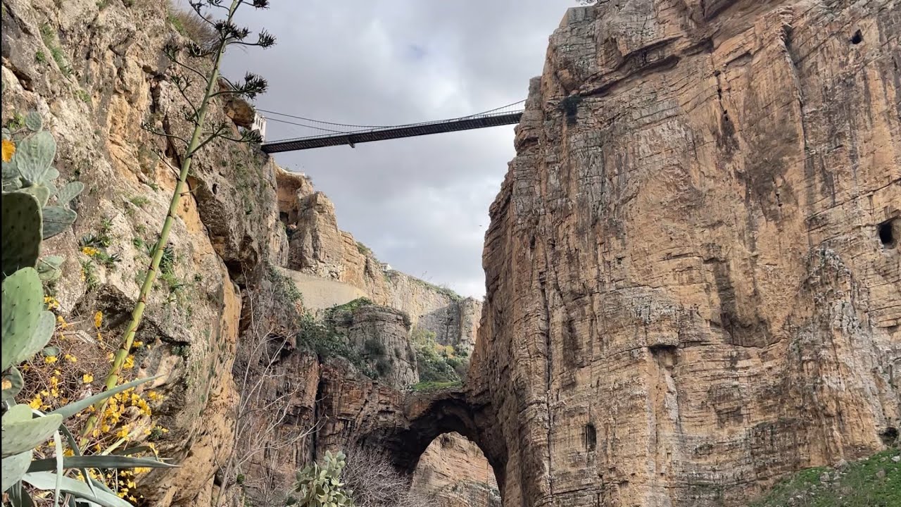 قسنطينة تحت جسر سيدي مسيد الجزائر | Sidi M’Cid Bridge – Winter Nature Constantine city Algeria 