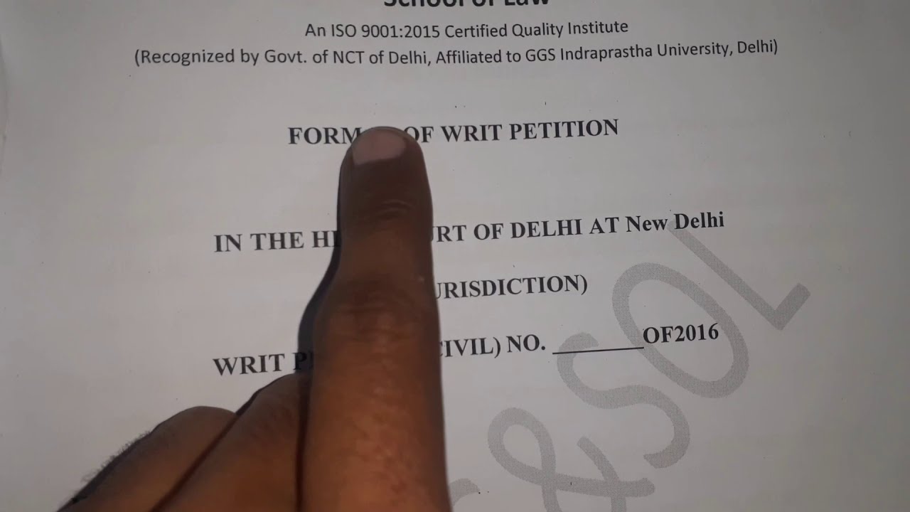FORMAT OF WRIT PETITION  under  Article 226of constitution of India #DraftingLaw #DragtingWrits