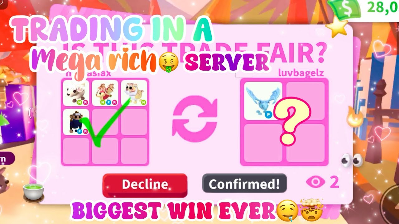 TRADING IN ADOPT ME’S RICHEST SERVER🌈😳‼️