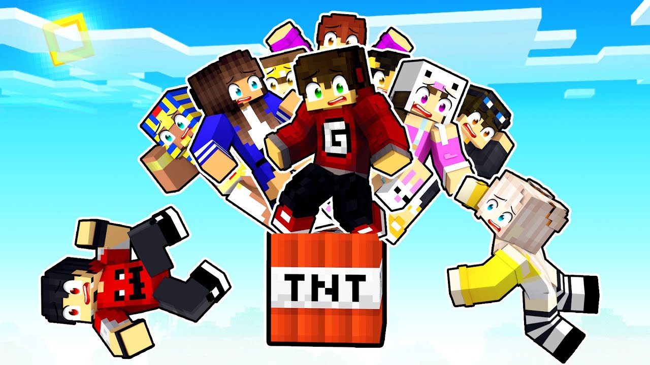 10 AMIGOS sobrevivendo EM 1 BLOCO no Minecraft
