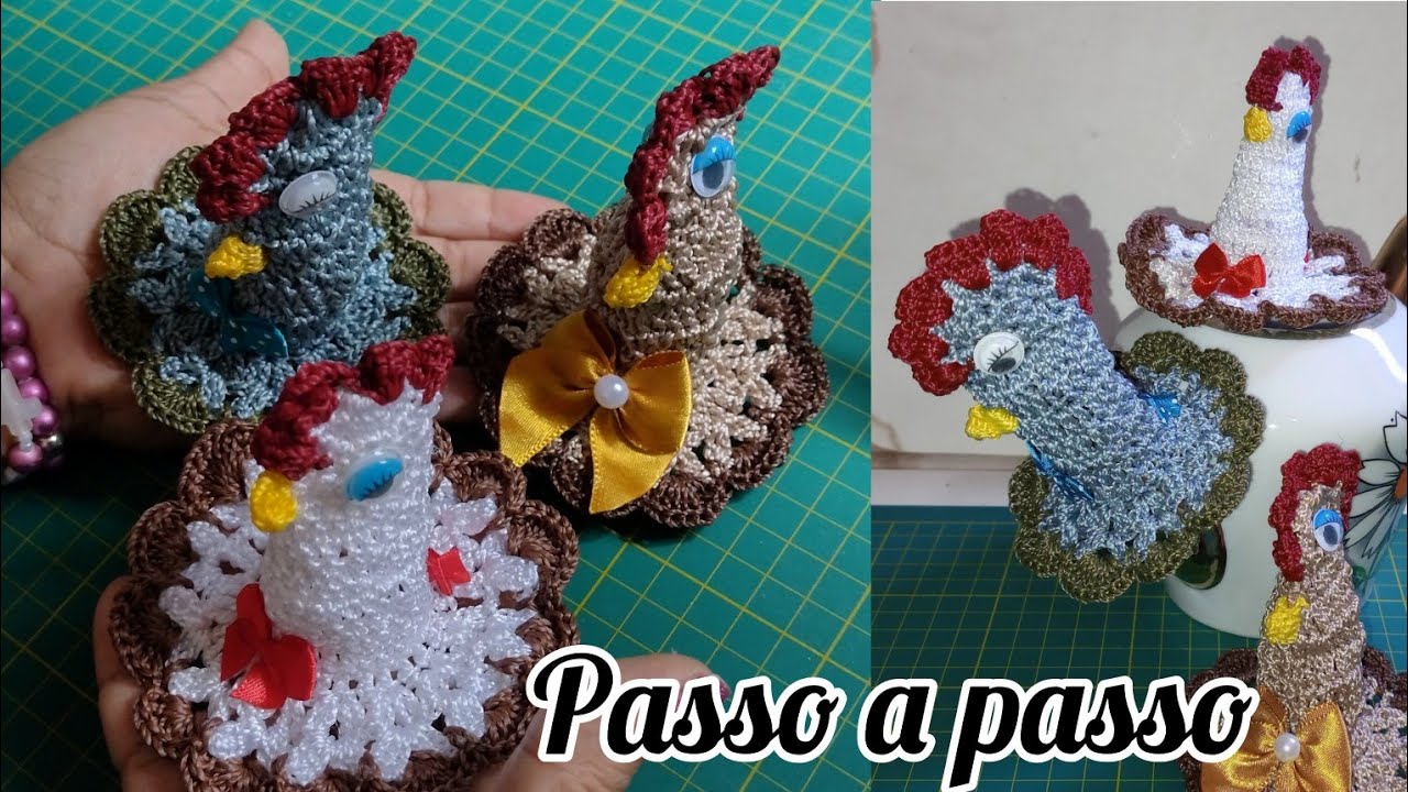Capinha de Bico de Bule 🫖 de Crochê passo a passo Fácil Galinha 🐔