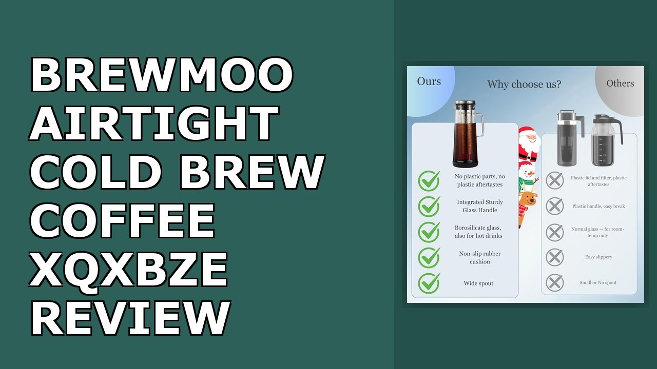 BrewMOO- Airtight Cold Brew Coffee Maker Pitcher, 1.4L/48Oz Thick Glass Carafe with Filter, Review