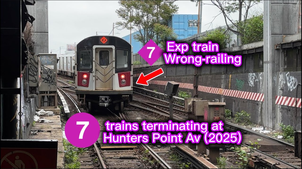 R188 7 trains terminating at Hunters Point Av (Emergency Reroute 2025)