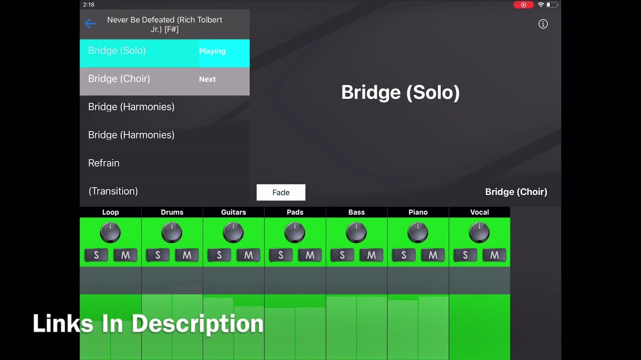 Never Be Defeated (Rich Tolbert Jr) Worship Backing Tracks App Preview