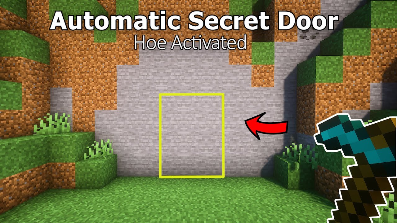 Minecraft: EASY Secret Door Build in Survival! (Tutorial)