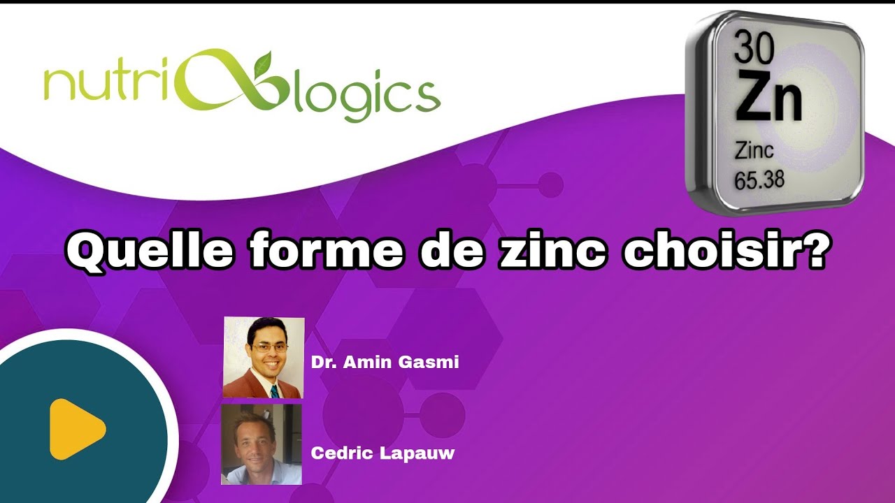 Formes moléculaires du zinc et leurs caractéristiques