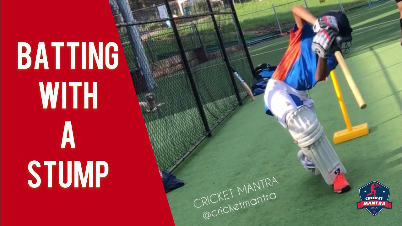 Technique drill - Batting with a stump - Cricket Training Session