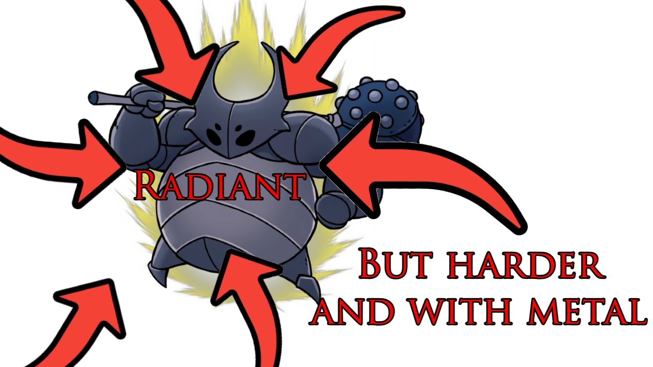 Radiant enhanced Failed Champion with metal || Hollow Knight
