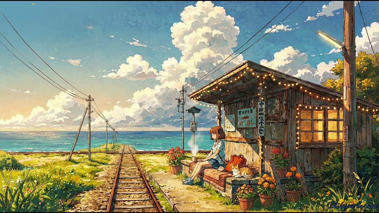 Waiting for the Next Train... Rest Here 🛤️ Ocean Breeze & 432Hz Healing Waves