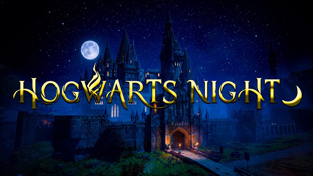 Hogwarts Spring Night Ambience 🌙 Magical Castle Atmosphere | Harry Potter Music
