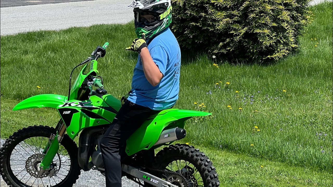 taking the 2024 kx 112 down to the rail road tracks/motocross track