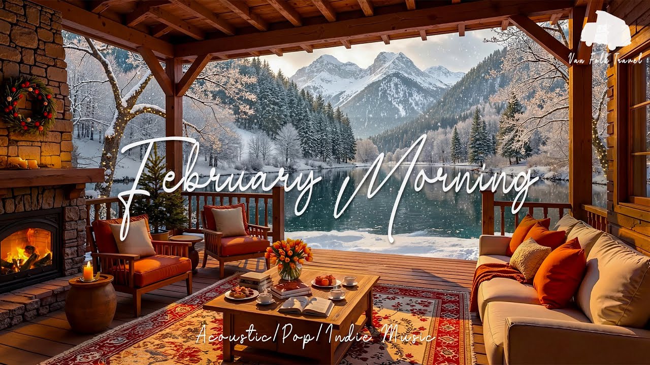 Relax | February Morning - Cozy Day with Gentle Acoustic Guitar at Fireplace for Work