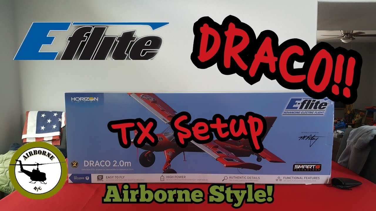Draco TX setup with flight modes and binding with safe.