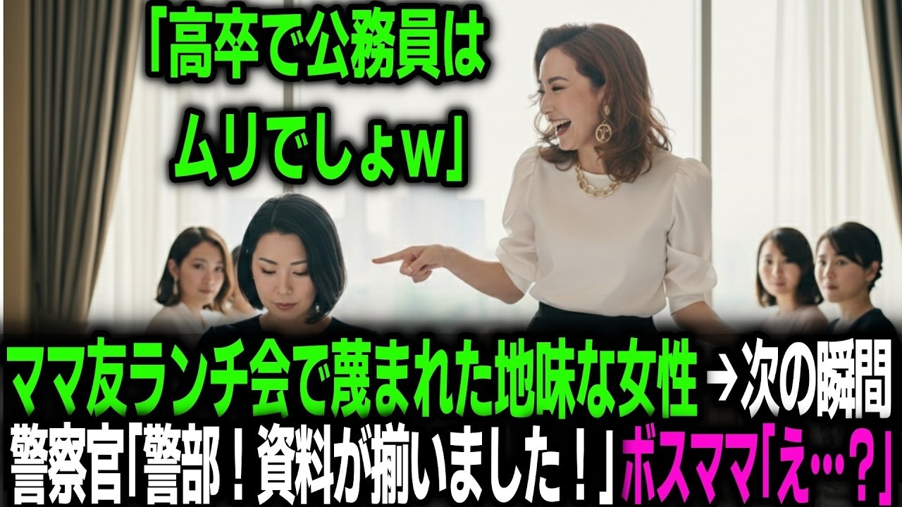 「高卒で公務員はムリでしょｗ」ボスママに嘲笑された女性→次の瞬間、警察官が私に駆け寄り「警部、至急ご指示を！」ママ友「え…？」