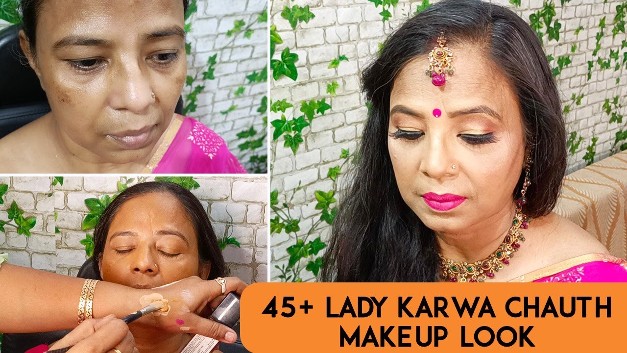 Karwa Chauth Makeup on 45+ lady  | Karwa Chauth Makeup Tutorial | Naturence Beauty World