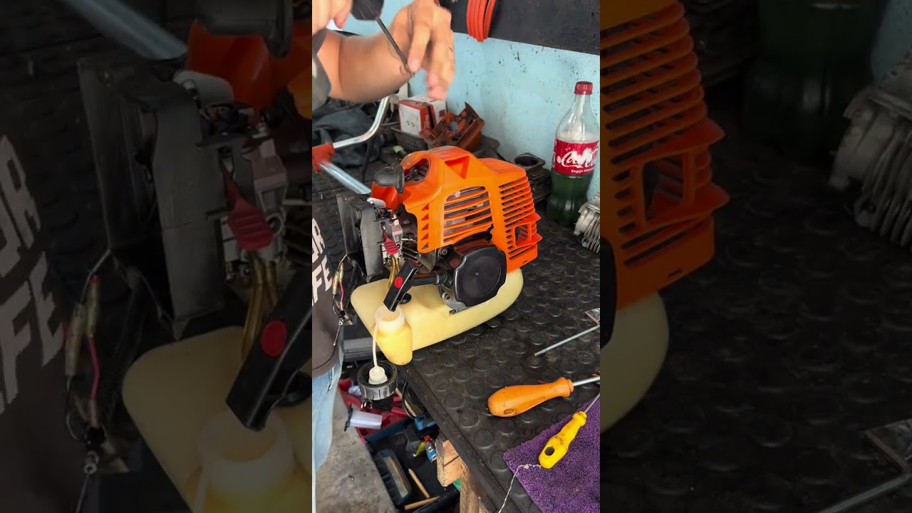 AGORA SIM! O MOTOR FICOU NOVO!! APRENDA A FAZER EM CASA ! #motor #maquina #mecanico #roçadeira 