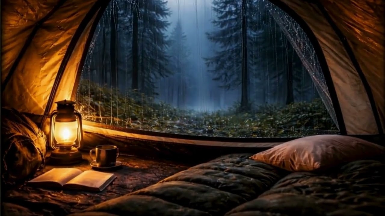 Rain on Tent in the Forest | Cozy Camping Ambience for Sleep, Relax & Study | MUSIC FOR DEEP SLEEP