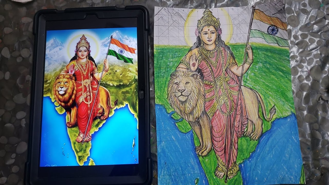 How to draw Bharat Mata, Republic Day Special Drawing 🇮🇳,Bharat Mata Drawing, Step by Step tutorial 